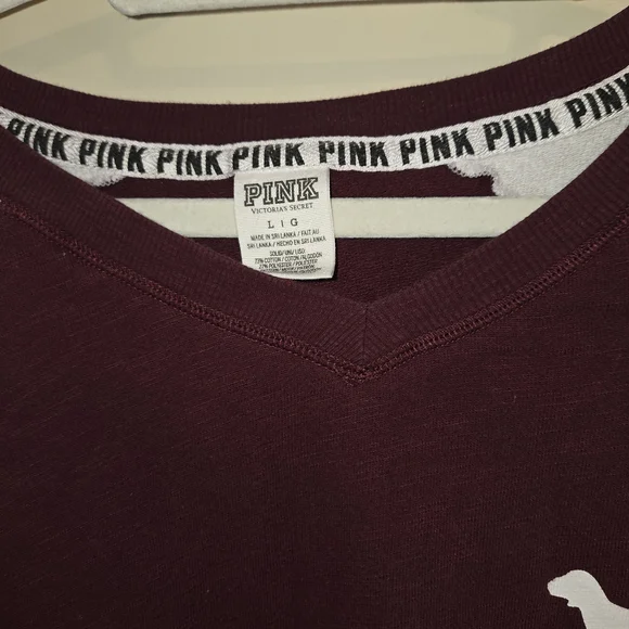 Victoria's Secret Pink Maroon V-Neck Top - Picture 5 of 8